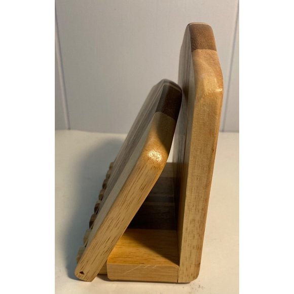 Wood Bendable Folding Adjustable Napkin Holder Beautiful Multi Wood Thailand - Picture 3 of 7